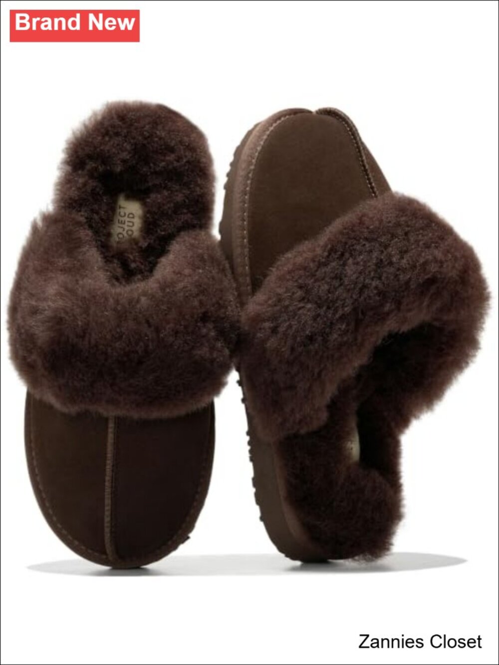 ✨Project Cloud Genuine Leather Fur-Lined Clog Slippers Women Memory Foam Mule